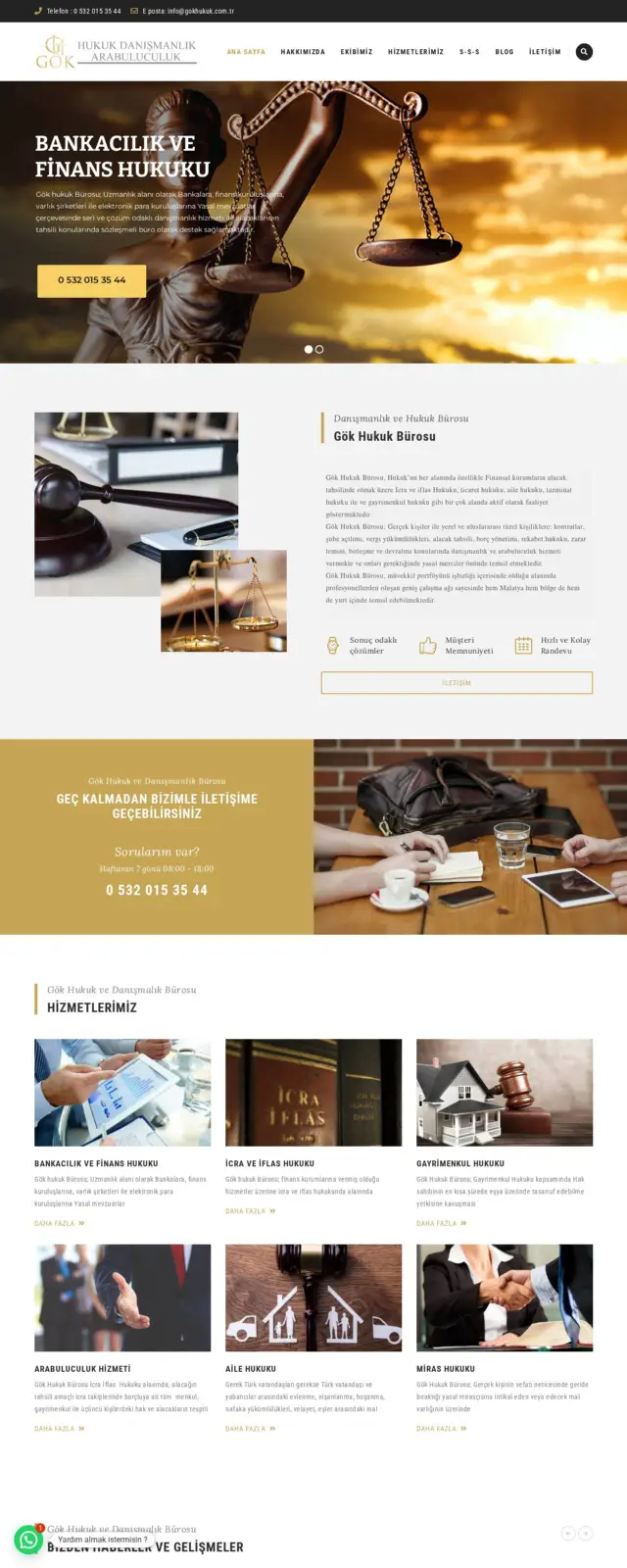 Gök Hukuk Bürosu web sitesi ekran görüntüsü