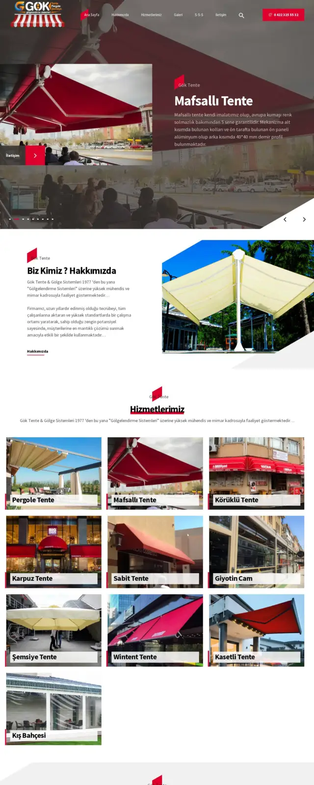 Gök Tente web sitesi ekran görüntüsü