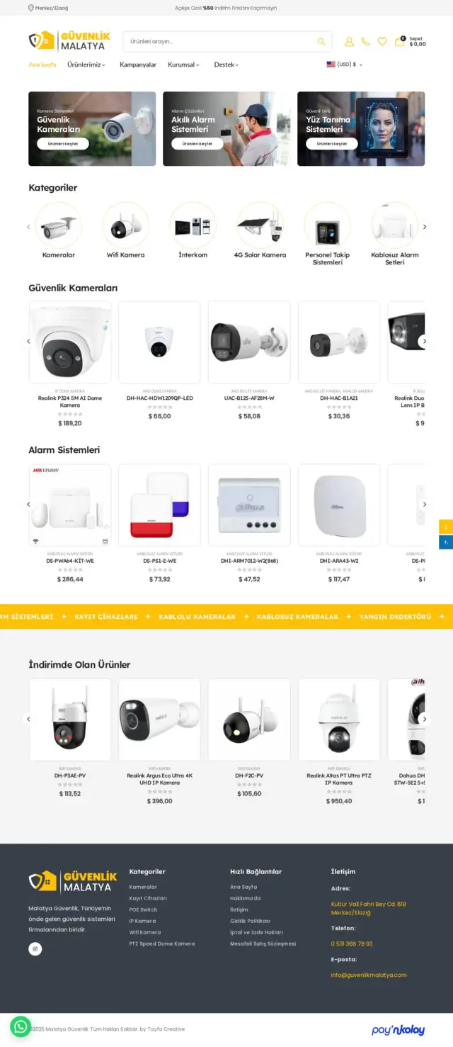 Güvenlik Malatya web sitesi ekran görüntüsü