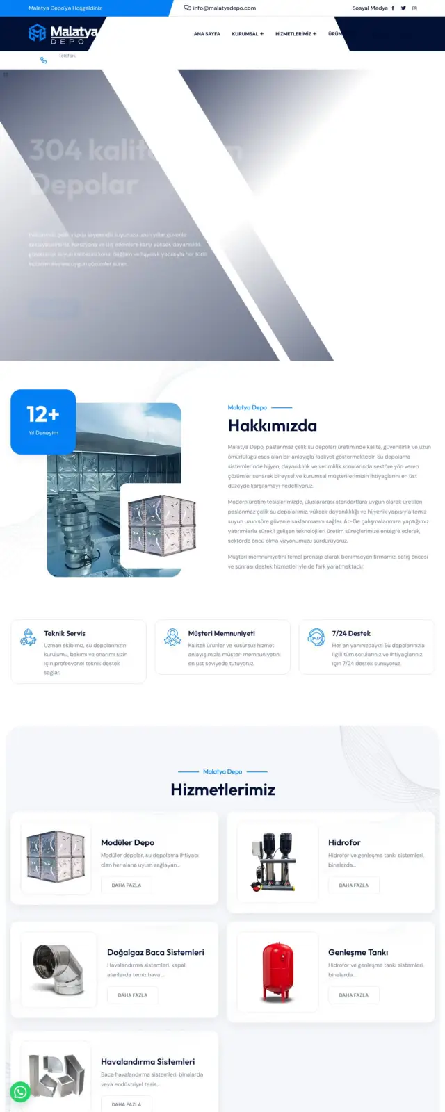 Malatya Depo web sitesi ekran görüntüsü