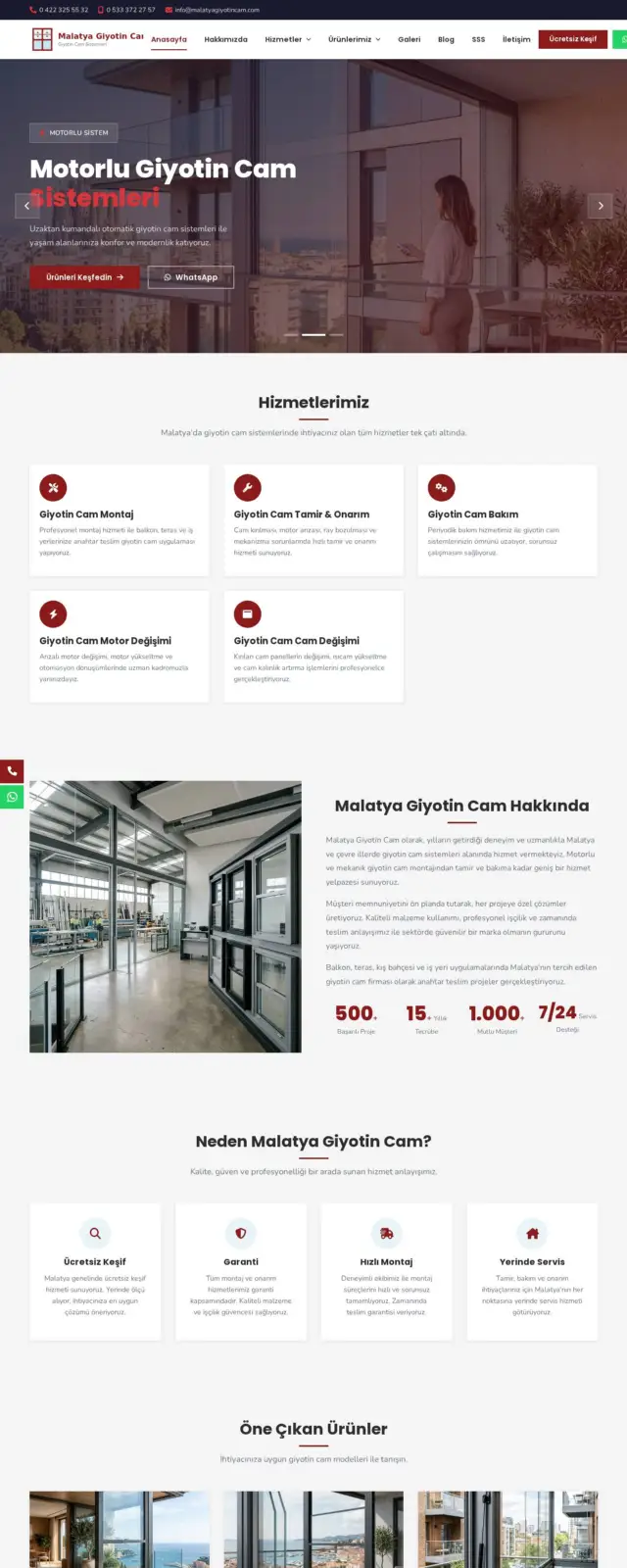 Malatya Giyotin Cam web sitesi ekran görüntüsü