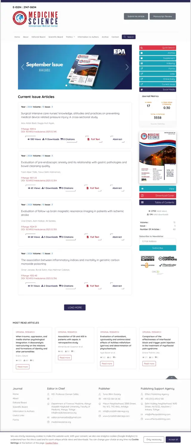 Medicine Science web sitesi ekran görüntüsü