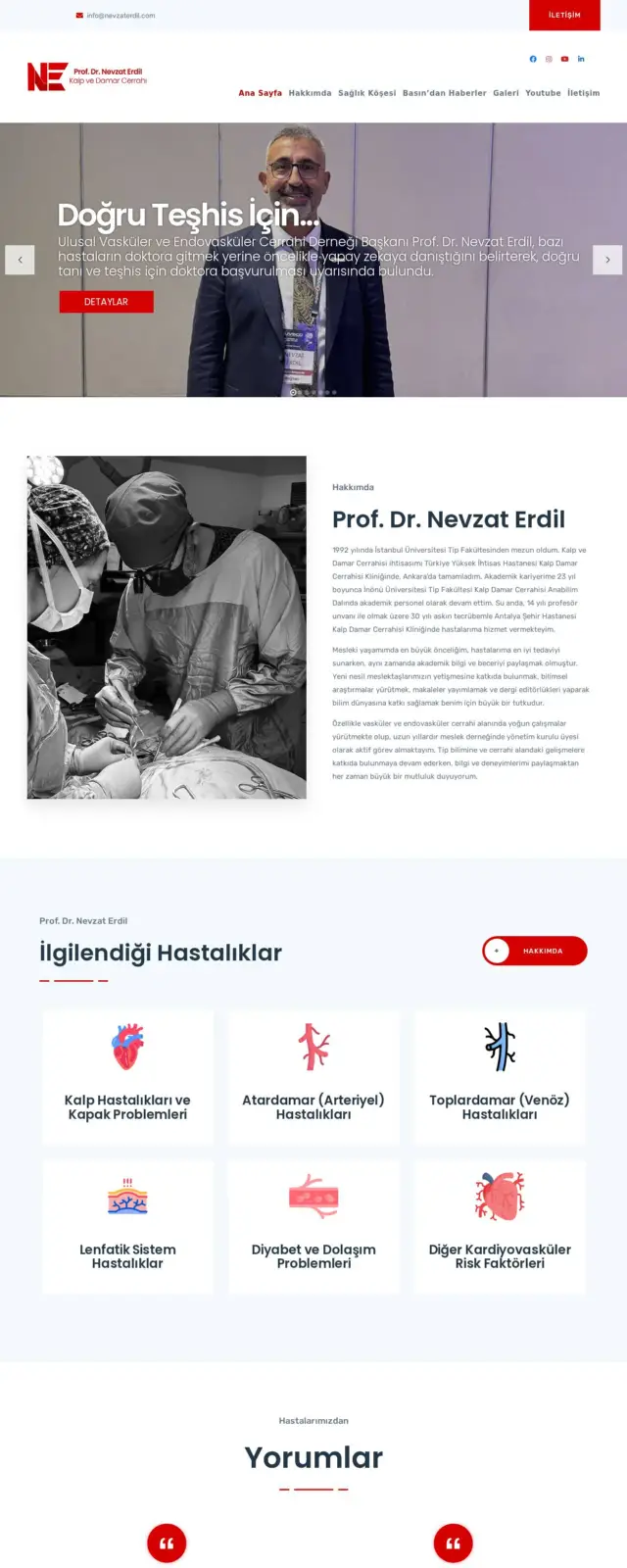 Prof. Dr. Nevzat Erdil website screenshot