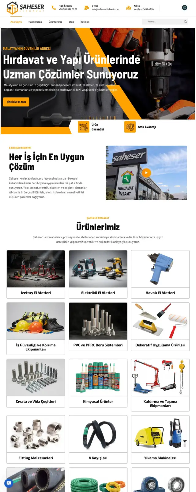Şaheser Hırdavat web sitesi ekran görüntüsü